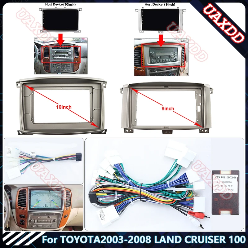 

Автомобильный радиоприемник dvd MP3 MP5 Android рамка для TOYOTA 2003-2008 LAND CRUISER 100 (10 дюймов, Авто AC)