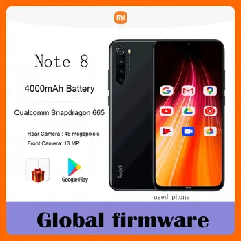 Global Firmware  Xiaomi Redmi Note 8 Smartphone with Phone Case Original Android Phone 4000mAh Battery Quad Cmaera Used phone