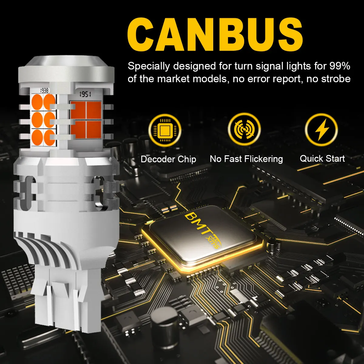 BMTxms 3000K ڹ ĵ LED  õ, 1156 BA15S P21W BAU15S PY21W 7440 W21W W21W WY21W T20 7443 W21/5W T20 3157 P27/7W T2