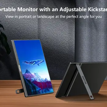 VEOUT Ultra-Portable 16inch 1920x1200 HD Monitor with Built-in Stand, HDR & Freesync, Plug-and-Play Connectivity for Smartphones 1