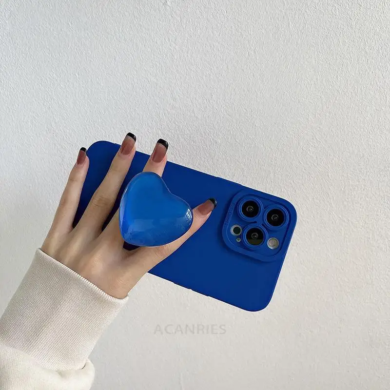Coque en silicone souple bleu Klein, porte-coeur d'amour, pour Oppo Reno 5 6 Lite 7 8 4G 5G A9 A5 2020 A74 A54 A16 A36 A57 sur support_voghion.com