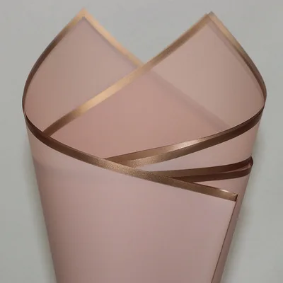 20pcs/lot Golden Border Rose Floral Wrapping Paper Korean Style Semitranparent Gift Wrap Florist Flower Bouquet Wrapping Paper Orange pink