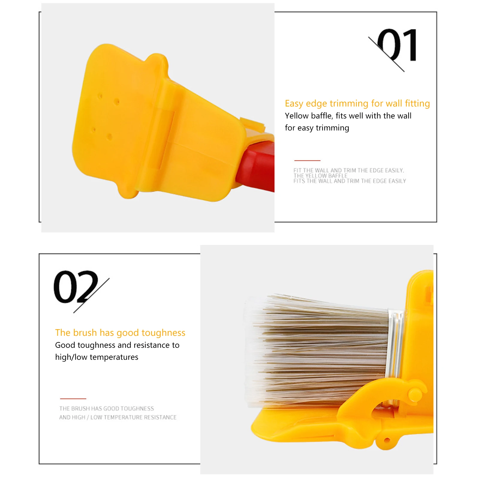 Professional Corner Paint Brush for Walls & Ceilings - Handheld Edger Tool with Clean Cut for Latex Paint, Ideal for Indoor/Outr