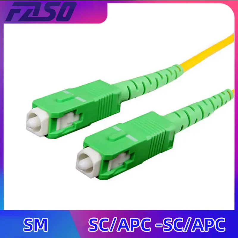 SALE! 50pcs 3/2/1m Fiber Optic Path Cord SC APC Optical Cable Singlemode G652D Simplex 3.0mm  FTTH  Fibre Optic Extension Cable