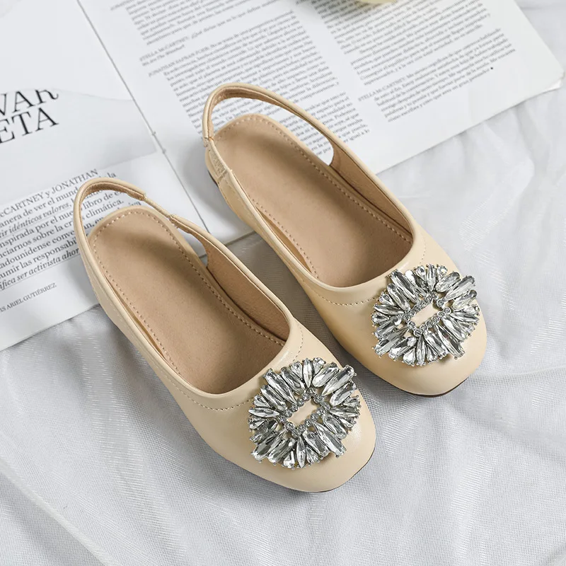 Girls Sandals 2022 Spring Summer Kids Fashion Princess Dress Shoes Brand Baby Toddler Flats Mary Janes Rhinestone Soft Sole spring autumn new baby girls flats shoes infant first walkers toddler pink beige color leather shoes mary janes girl shoes