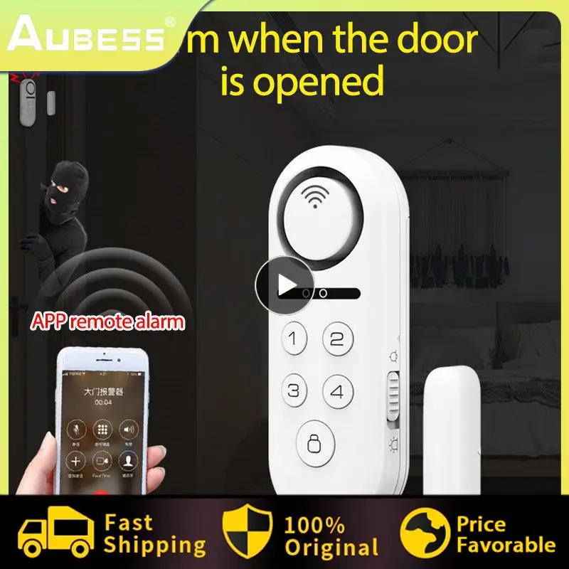 

2/3/5PCS Door Sensor Tuya Door Magnetic Wifi Door Window Sensor Password Disarm Remote Sound And Light