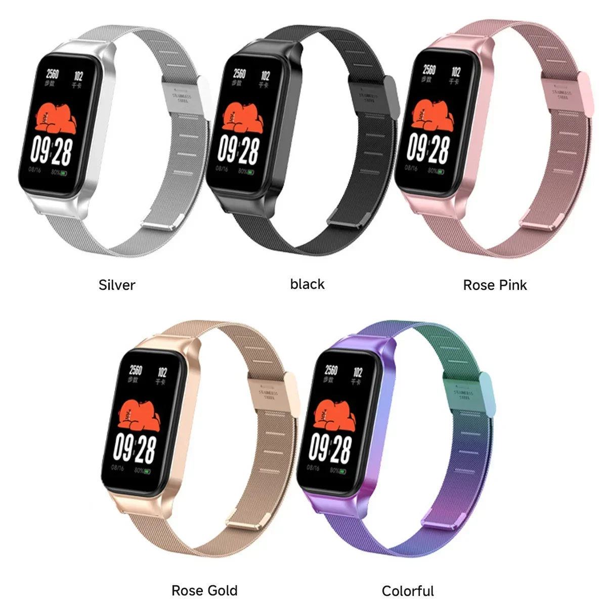 Stainless Steel Strap for Smart Band 8 Active - Premium Metal Watchband Replacement