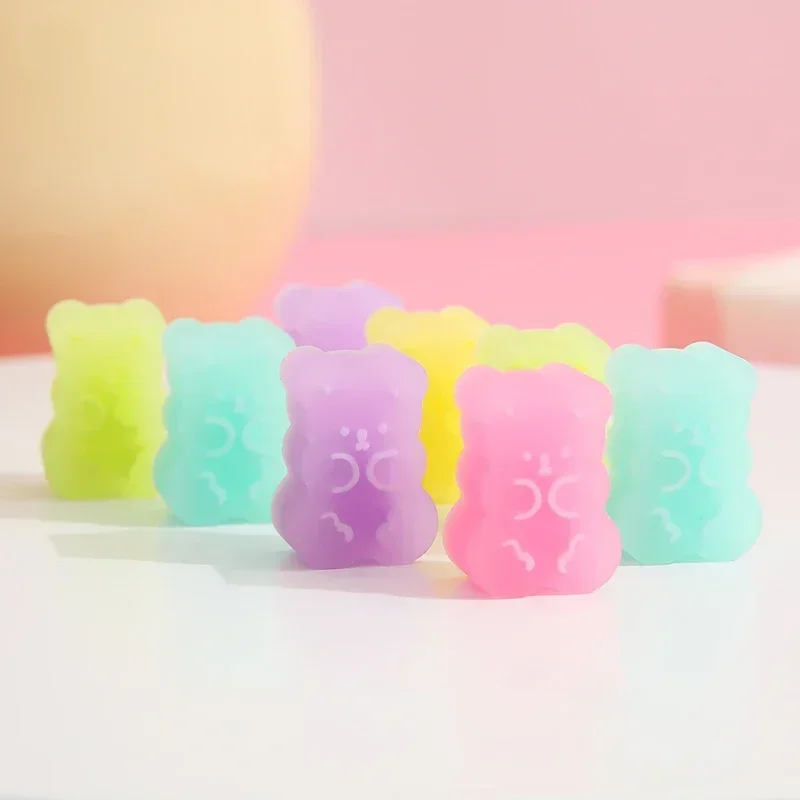 10pcs Kawaii Bear Erasers Jelly Color Pencil Rubber Cute Correction Tools Korean Stationery for School Office pencil eraser