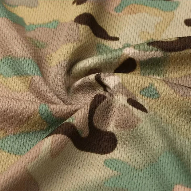 Herren Taktisches Camouflage 3D-Druck T-Shirt, Übergroßes Rundhals-Kurzarm-Shirt für Freizeit und Outdoor-Sport, Unisex für Männer & Frauen – Detail 12