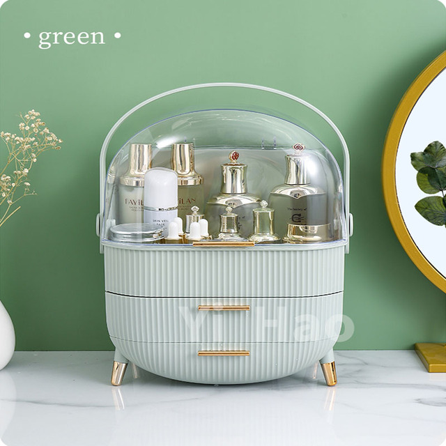 cosmetic storage box large capacity skin care dressing table high-definition cosmetic mirror dust-proof storage box