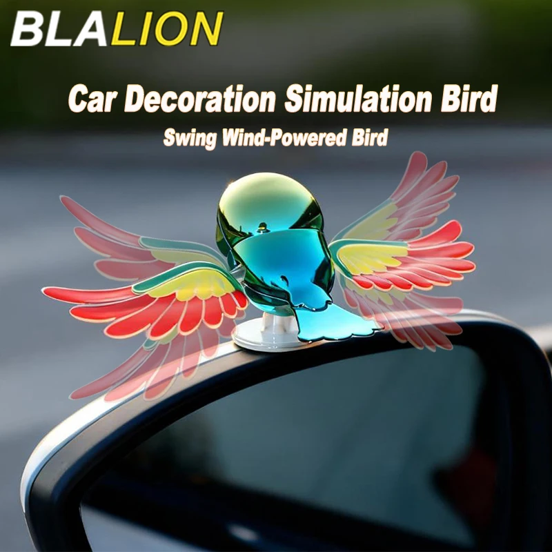 BLALION 2025 신형 시뮬레이션 비행조류 자동차 장식품 날개가 흔들리는 바람에 휘날리는 조류 장식 자동차 오토바이 자전거 장식