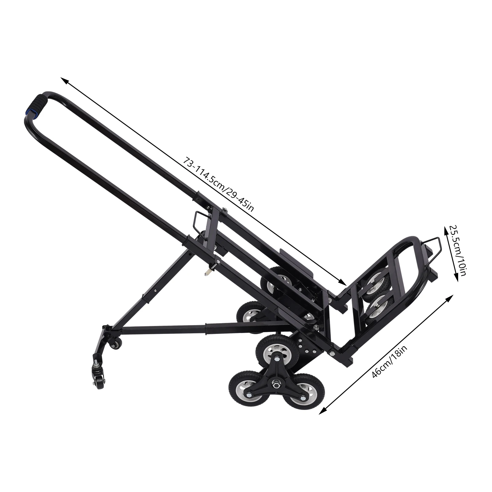 Tragbarer Klappwagen mit 10 Rädern, Treppensteiger-Handkarren zum Ziehen, Schwerlast-Transportwagen für Lager (Stil-B) NEU – Detail 3