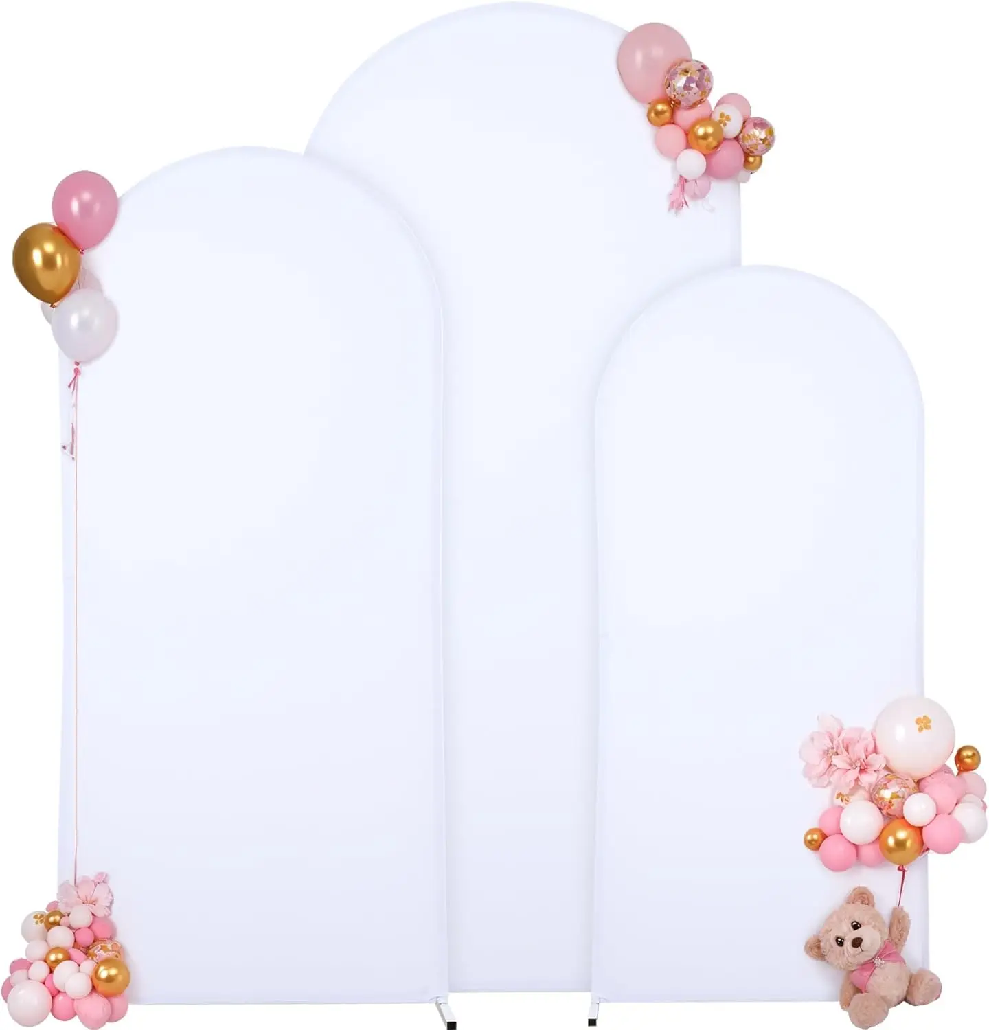 3er-Pack Hochzeitsbogen-Hintergrund, Hochzeitsbogen, Hochzeitsbogen, Hintergrund mit Reißverschluss, Dekor für Hochzeit, Party, Zeremonie – Detail 9