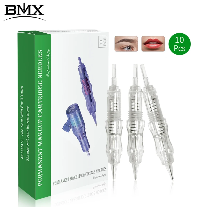 

BMX 10pcs Permanent Makeup Needles Tattoo Cartridges for Eyebrow Eyeliner Lip Microblading for PMU & SMP Rotary PMU Machines