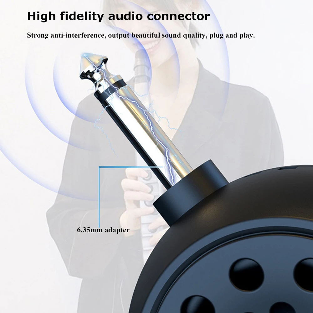 Mini Bluetooth Speaker Wireless Music Sound Box Portable Loudspeaker with 6.35mm Adapter for Electric Guitar Electric Blowpipe