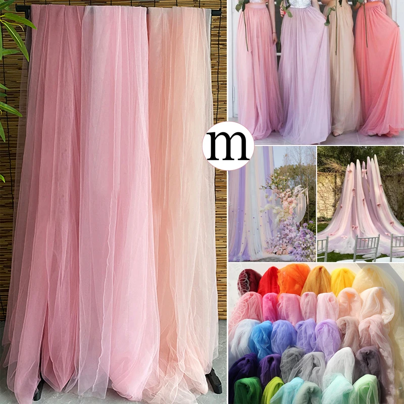 Elegant Purple and Pink Soft Tulle Fabric for Weddings and Celebrations