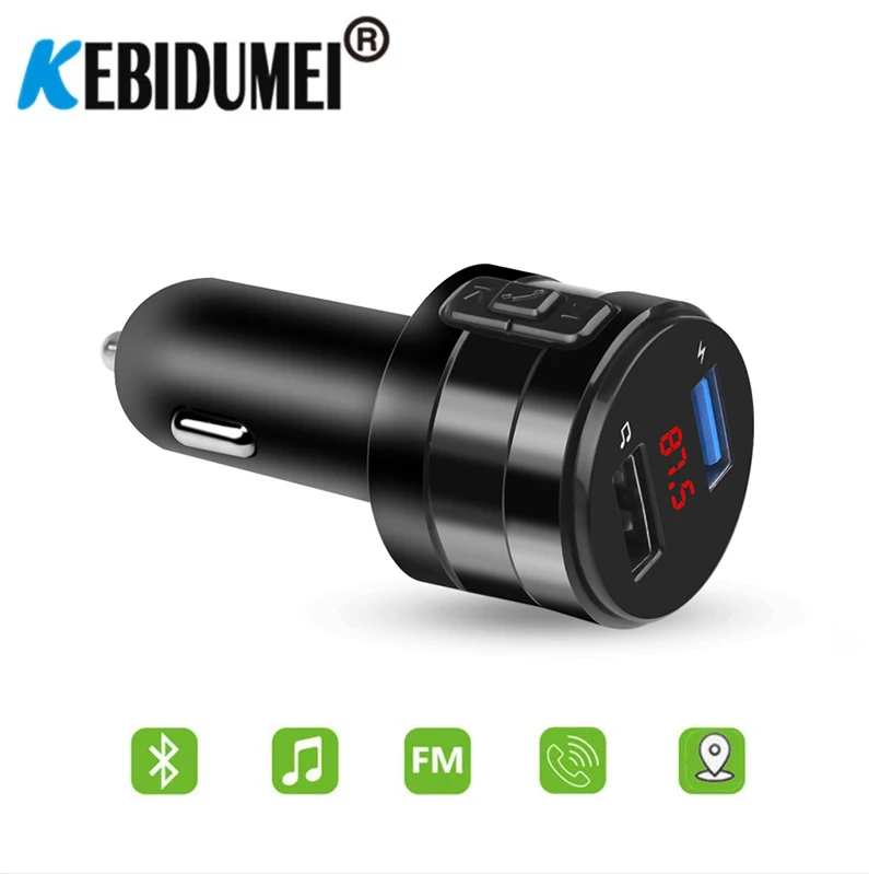 

FM-трансмиттер автомобильный беспроводной с Bluetooth и 2 USB-портами, 3,1 А