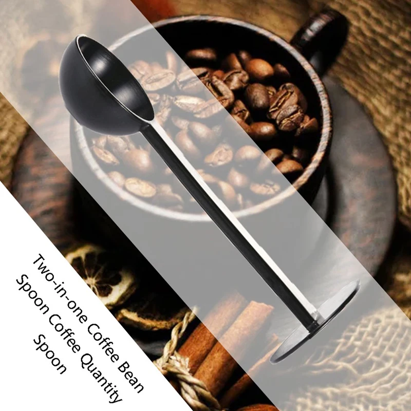 2-in-1 Gray Coffee Bean Spoon & Tamper Tool - Dual Use Coffee Measuring Scoop And Tamping Tool