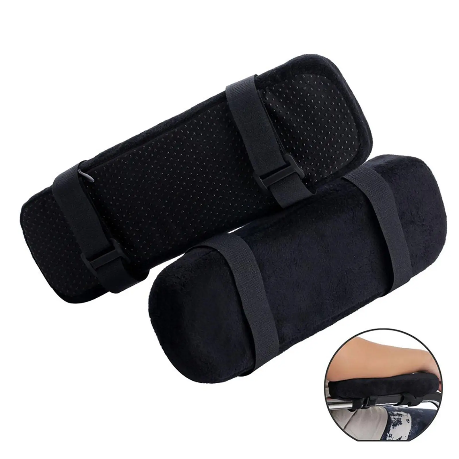 2 Piece Armrest Pad Anti-Slip Bottom Removable Pressure Relief Elbow Arm Rest Cushion for Gaming Chair Home 2