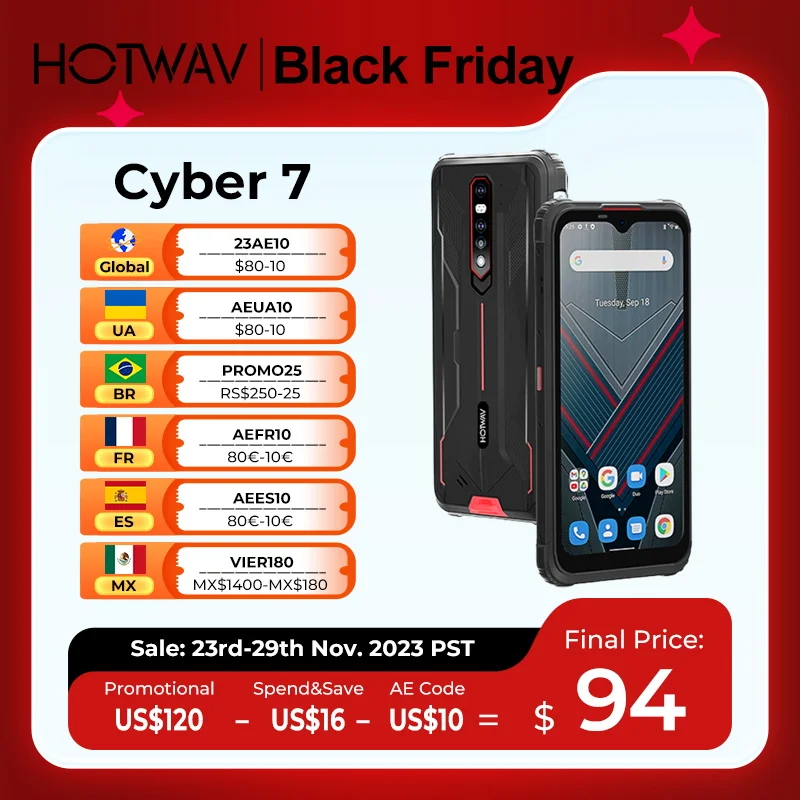 HOTWAV-Cyber-7-5G-Rugged-Phone-6-3-Inch-FHD-Screen-8GB-RAM-128GB-ROM ...