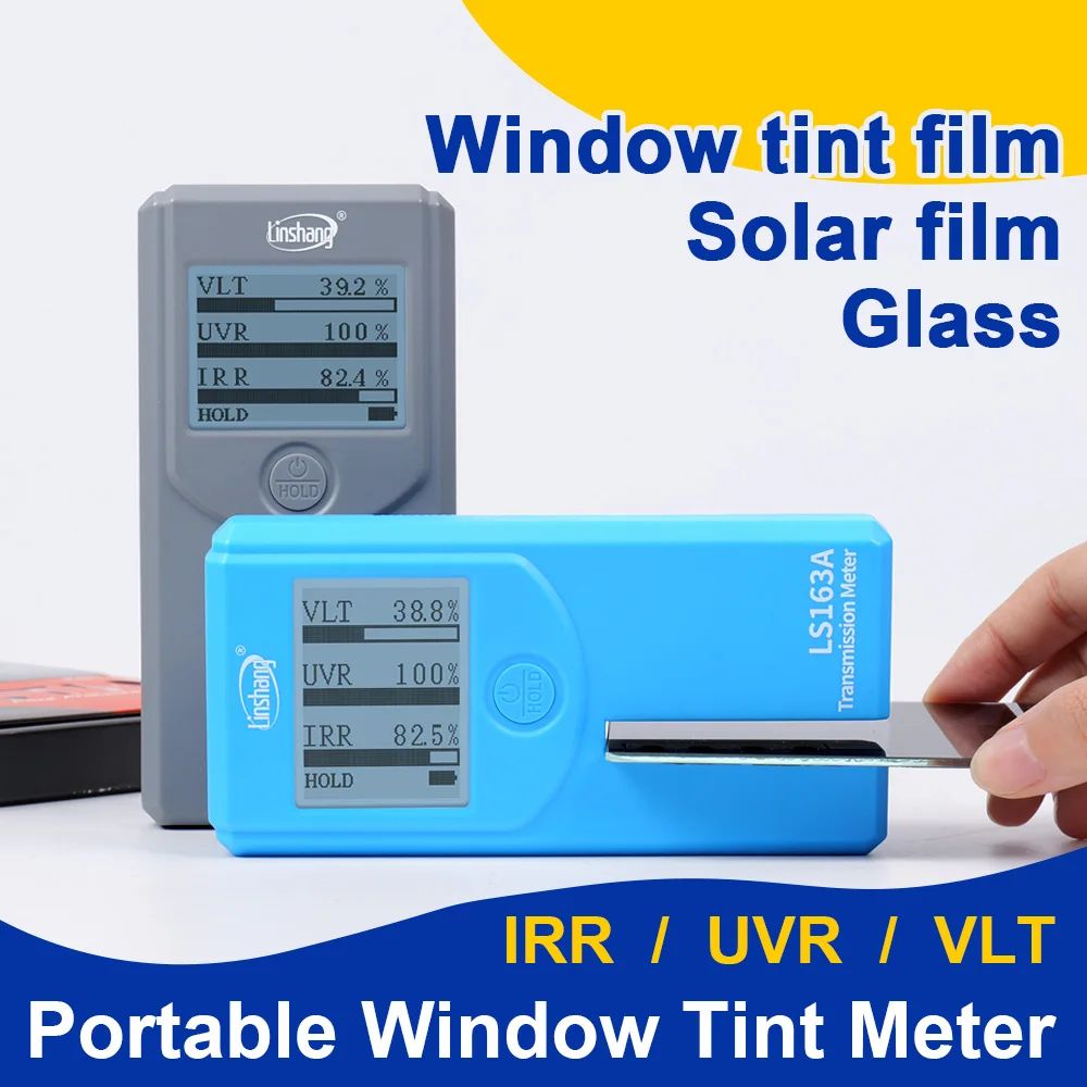Window Tint Meter Car Vlt Transmission Meter Rugged Solar Film Tester Rotatable Screen for Automotive Window LS163 LS163A