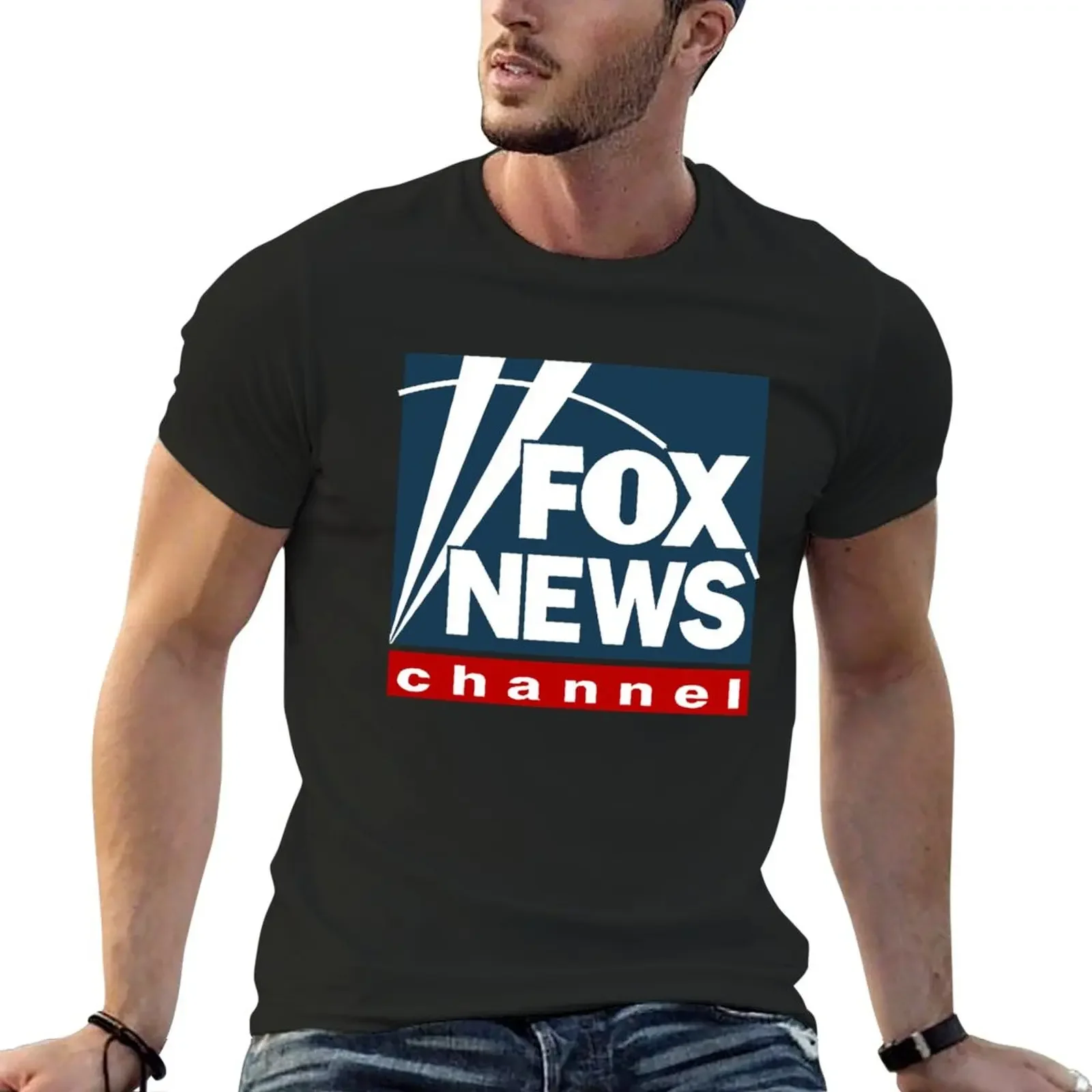 

F o x news logo T-Shirt oversizeds oversized heavyweights men t shirt