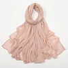 Nouveau Hijab en rayonne froissé pour femmes, écharpe musulmane, châles longs, Turban islamique solide, bandeau Heascarf, bandeau Ramandan