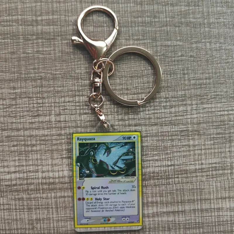 Pokemon Anime Small Card Key Chain Charizard Keychains Blastoise Venusaur Mewtwo Diy Acrylic Action Toy Figures Game Collection - Image 7