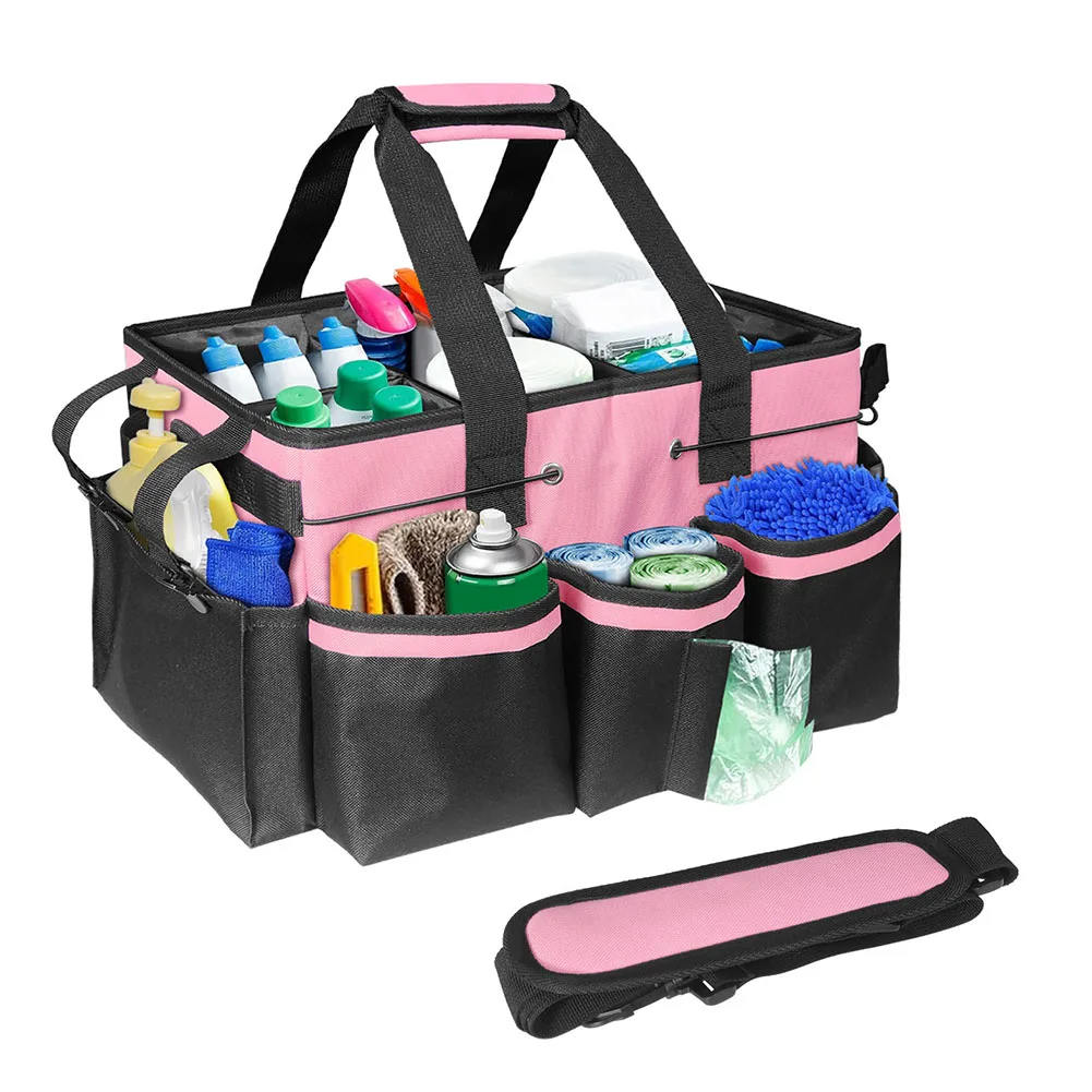 Cleaning Supplies Organizer with Handle Cleaning Tool Organizers Storage Tote Bag Under Sink Car Cleaning Tool Organizer Bag