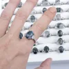 Wholesale 20 Pieces Mix Lot Water Grass Agate Natural Stone Rings Fashion Jewelry Lady's Ring 2