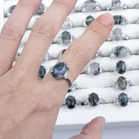 Wholesale 20 Pieces Mix Lot Water Grass Agate Natural Stone Rings Fashion Jewelry Lady's Ring 2