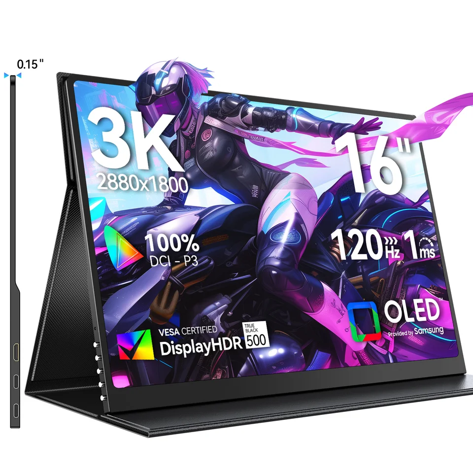 EVICIV モバイルモニター 16インチ 3K 120hz 有機EL OLED EVICIV OLED 16インチ 3K ポータブル ゲーミング モニター 120Hz