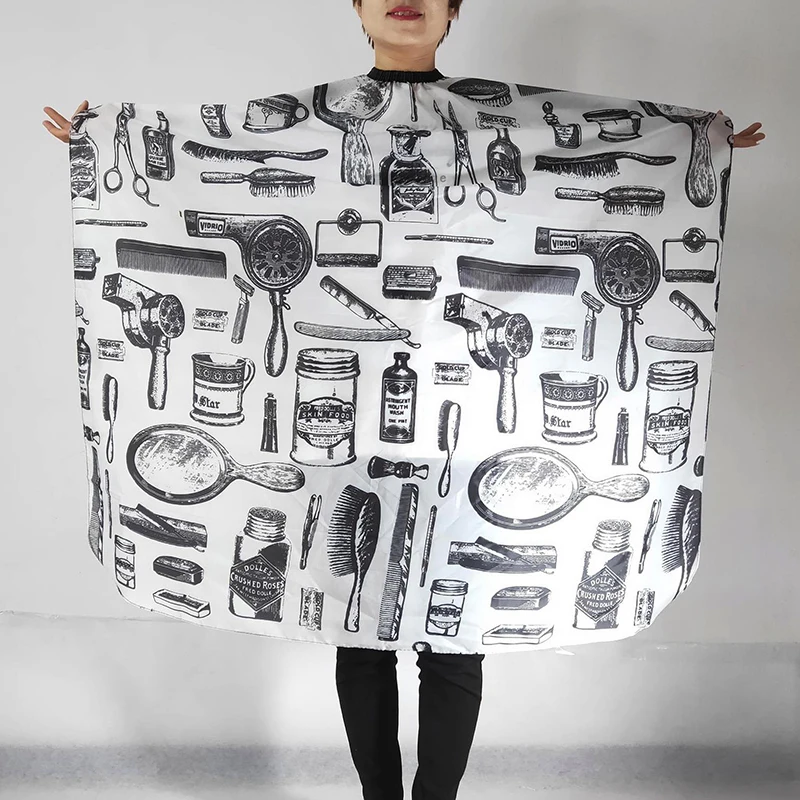 Hairdressing Cape Black White Professional Hair-Cut Waterproof Protect Gown
