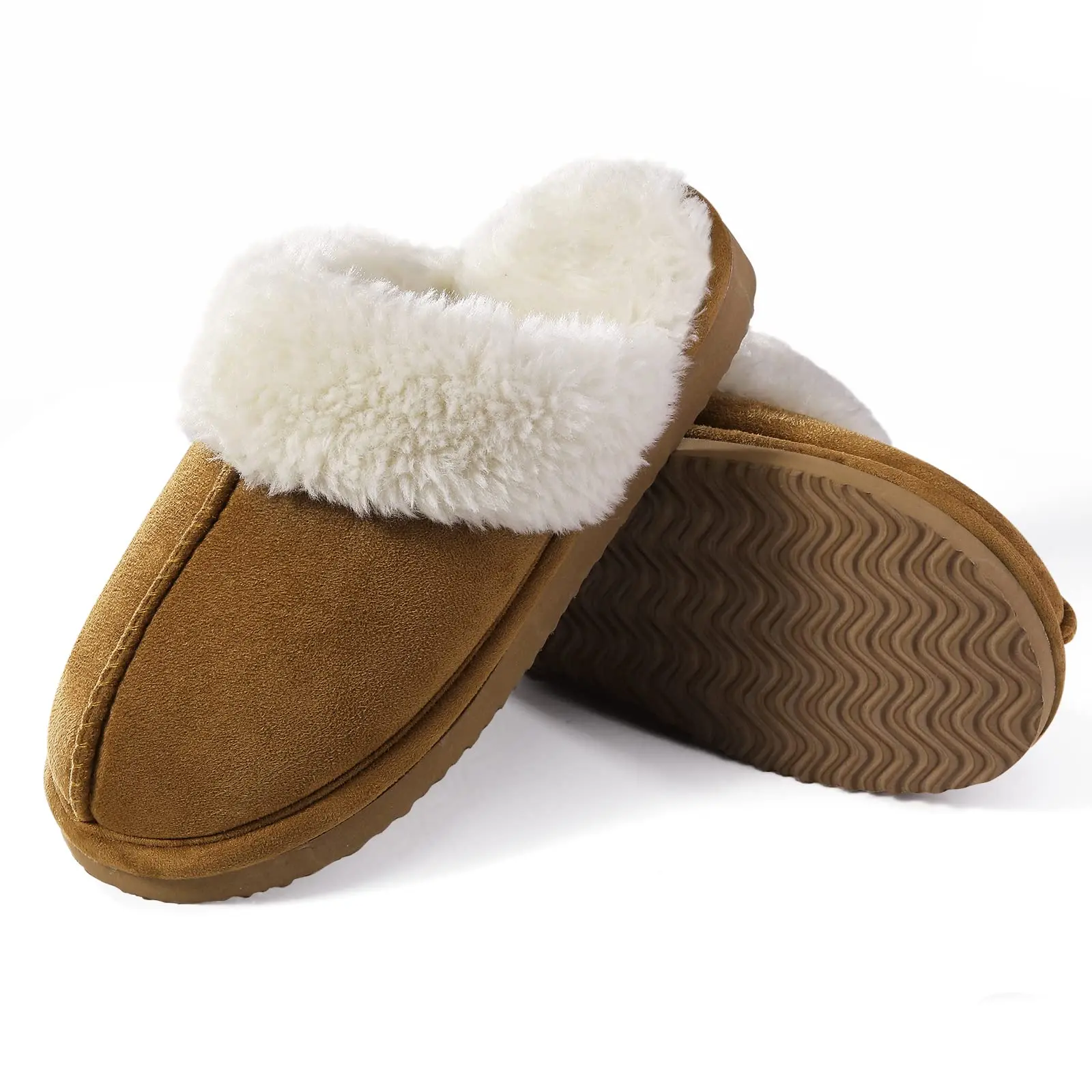 Fuzzy Suede Women Slippers Indoor Outdoor Antiskid Flat Shoes