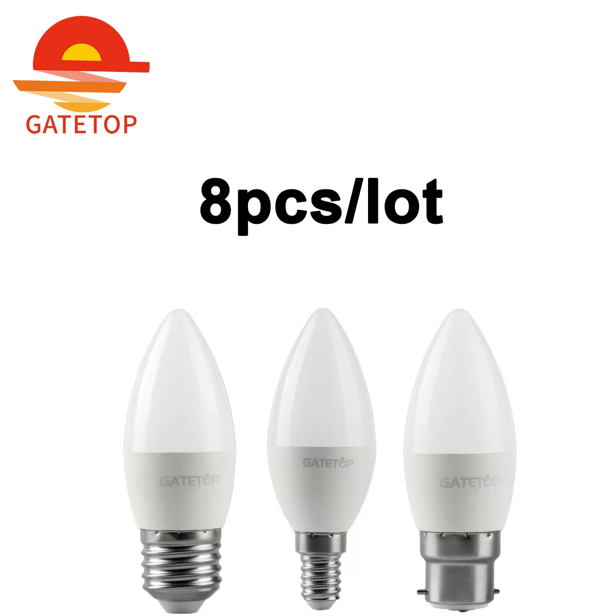 8Pcs 220V Led Bulb C37 3W-7W E27 B22 E14 Warm White Day White Cold White  Lamp For Home Decoration