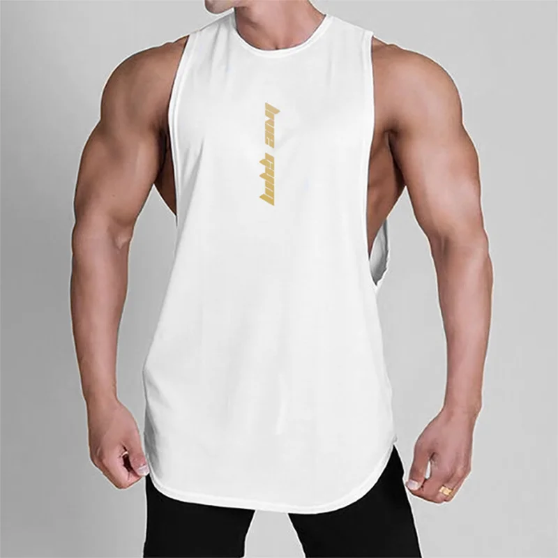 

2023 Summer New Muscle Fitness Tank Top Sports Sleeveless Sweetheart Running Training Iron Top Loose T-shirt