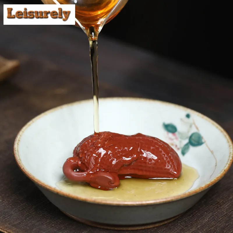 Peanut Pendant Purple Clay Longevity Fruit Tea Pet Elegant Lucky Model Tea Figurine Play Toys Tea Statue Ornaments Supplies Gift