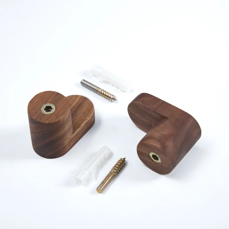 New Natural Wood Clothes Hanger Wall Mounted Coat Hook Decorative Key Holder Hat Scarf Handbag Storage Hanger Bathroom Rack 5