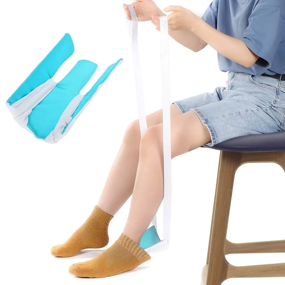 No Need to Bend Over Sock Dressing Tool Easy Use With Adjustable Cords Sock Wearing Helper Sock Threader Pregnant Women