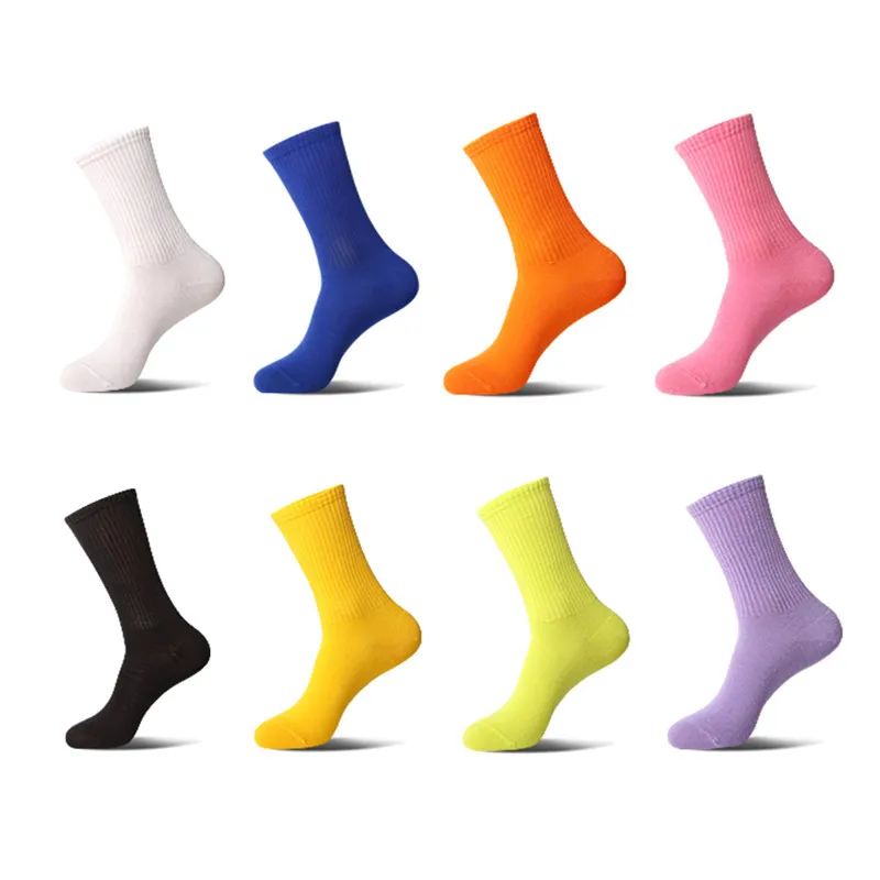

8 Colors Sports Socks Men Women Soft Breathable Solid Color Badminton Socks Girls Fashion Cycling Running Breathable Hosiery