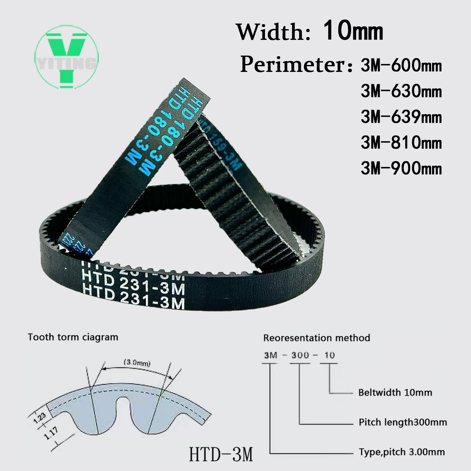 타이밍 도르래 벨트 세트, 3M 도르래 키트, 동기 휠, HTD3M 15T 150 톱니, 벨트 폭 10mm 보어 4 15mm 감소, 10:1 감속