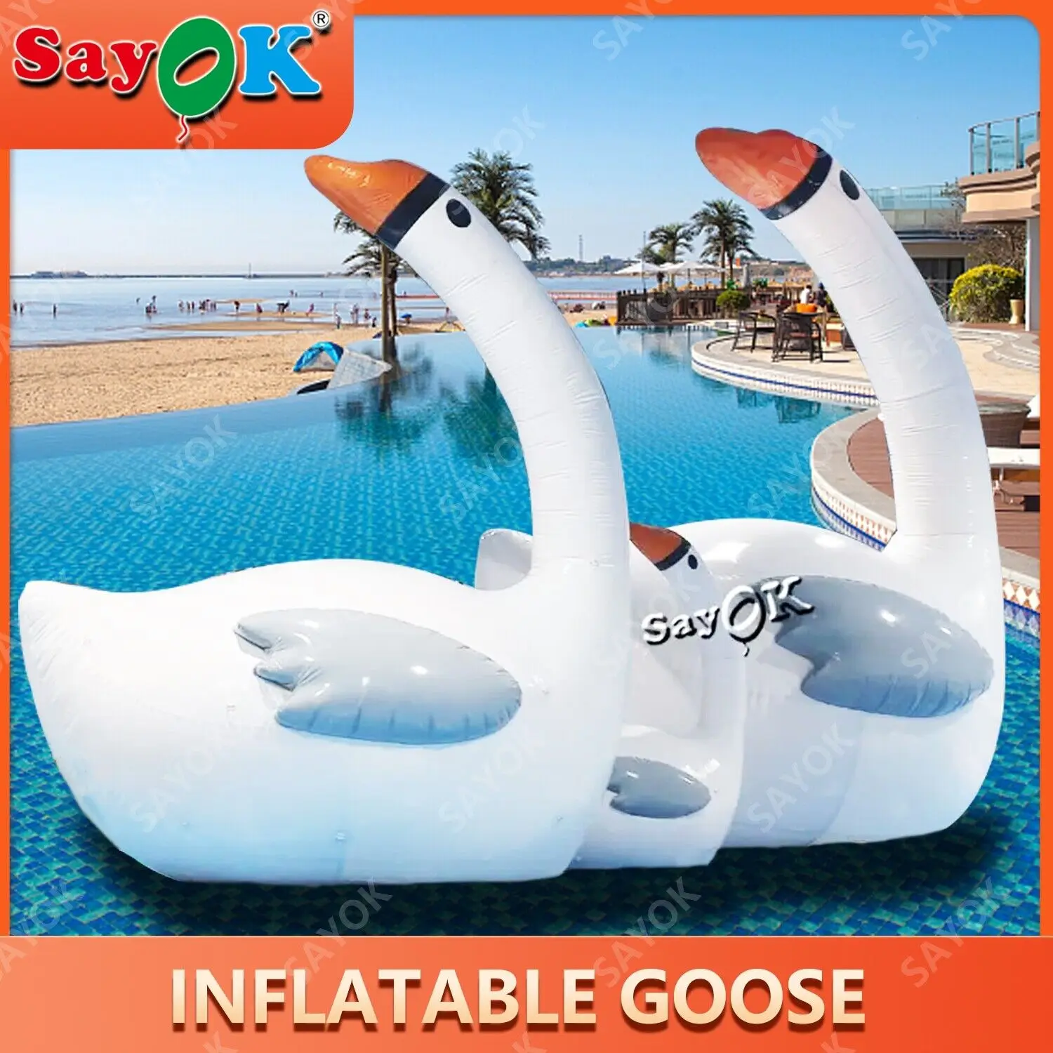 

Sayok 1PC 6mH Giant Inflatable Goose Decoration Inflatable Animal Goose Model with Air Blower for Exhibition Show Decoration