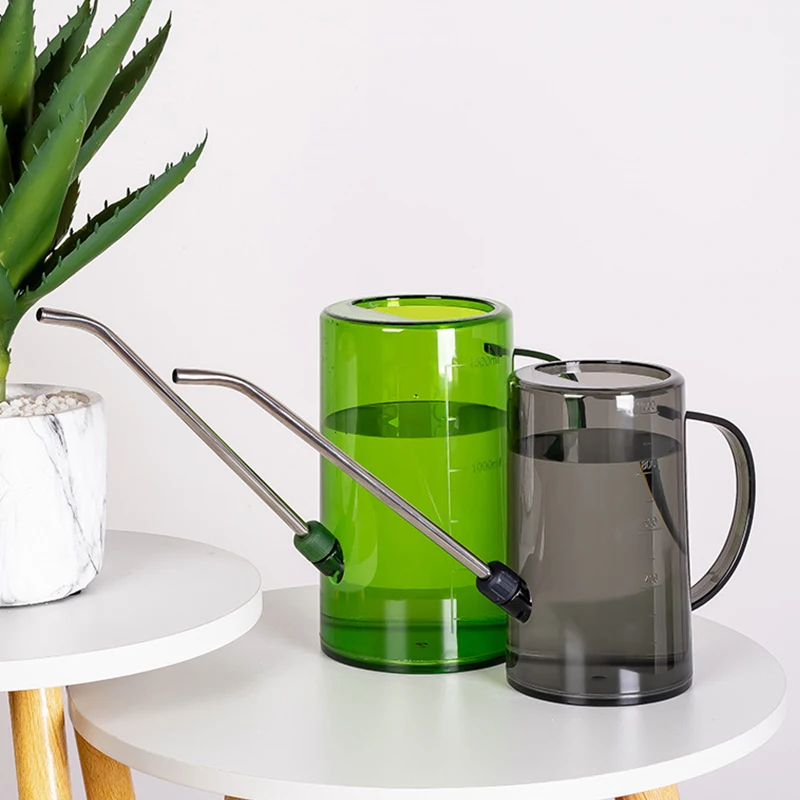 1L Long Mouth Plastic Watering Can Plant Sprinkler Potted Home Irrigation Accessories Practical Flowers Gardening Tools Handle Watering Can Garden Tools Watering Pot Flower Watering Pot