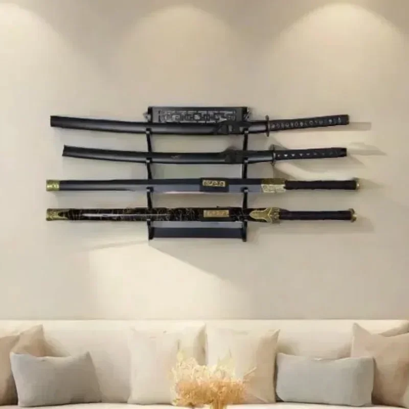 8-Layer Wall Katana Sword Shelf Japanese Samurai Sabre Holder Wood Katana Sword Display Stand Sabre Storage Rack Home Organizer 3