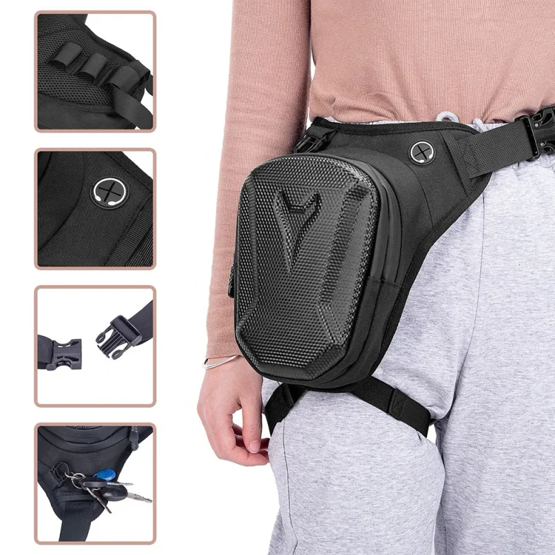 Borsa Laterale per Moto in EVA Rigida, Marsupio Casual da Esterno, Porta Cellulare per Motocicletta - immagine 4