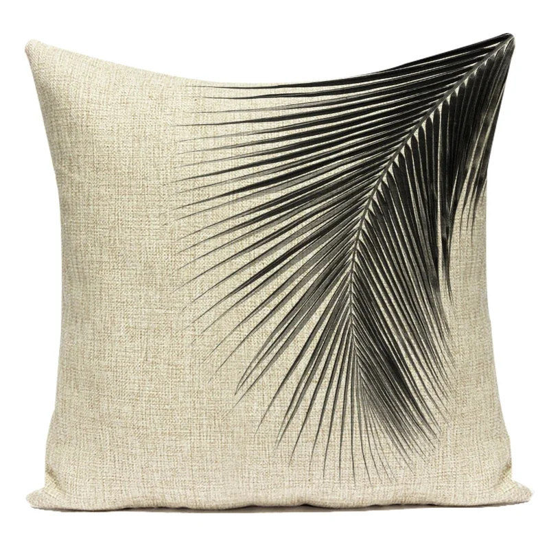 Black and White Cartoon Animals Decorative Pillow Cover