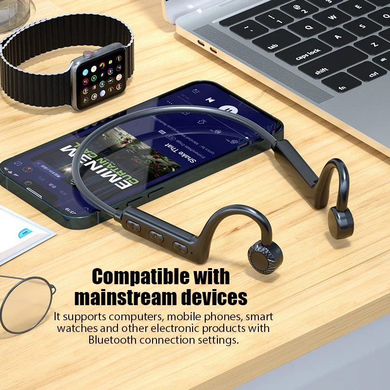 #Ks19 Tws Bone Conduction Earphone Wireless Bluetooth Headphones Neckband Sports Headset Hearing Aid Earphone Handsfree With Mic 4