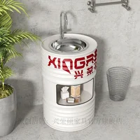 ลมอุตสาหกรรมน้ํามัน Barrel อ่างล้างหน้าห้องน้ําอ่างล้างจานชั้นยืนล้าง Art บุคลิกภาพอ่างล้างหน้าอ่างล้างหน้า 3