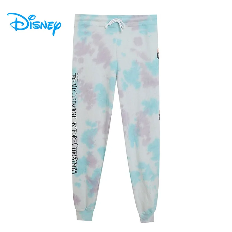Disney The Nightmare Before Christmas Tie Dye Pantaloni Della Tuta Donna Cartoon Fleece Pantaloni Sportivi Jogging Fitness Pantaloni Casual Femme