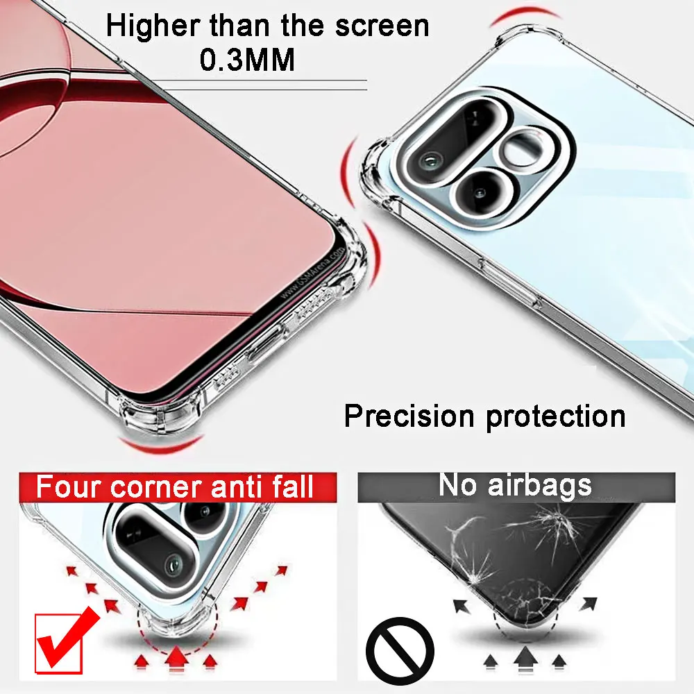 Transparent Shockproof Protective Phone Case - Clear Soft TPU Back Cover